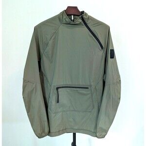 On Cloud Men's Green Running Jacket Windbreaker Pullover 1/4 Zip Lightweight Med